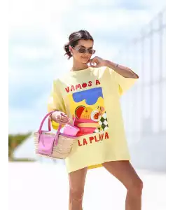Sárga női póló Vamos La Playa