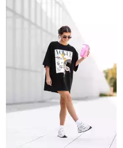 Fekete női VOGUE póló